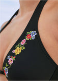 Embroidered Underwire Top Fiesta Romance Embroidery