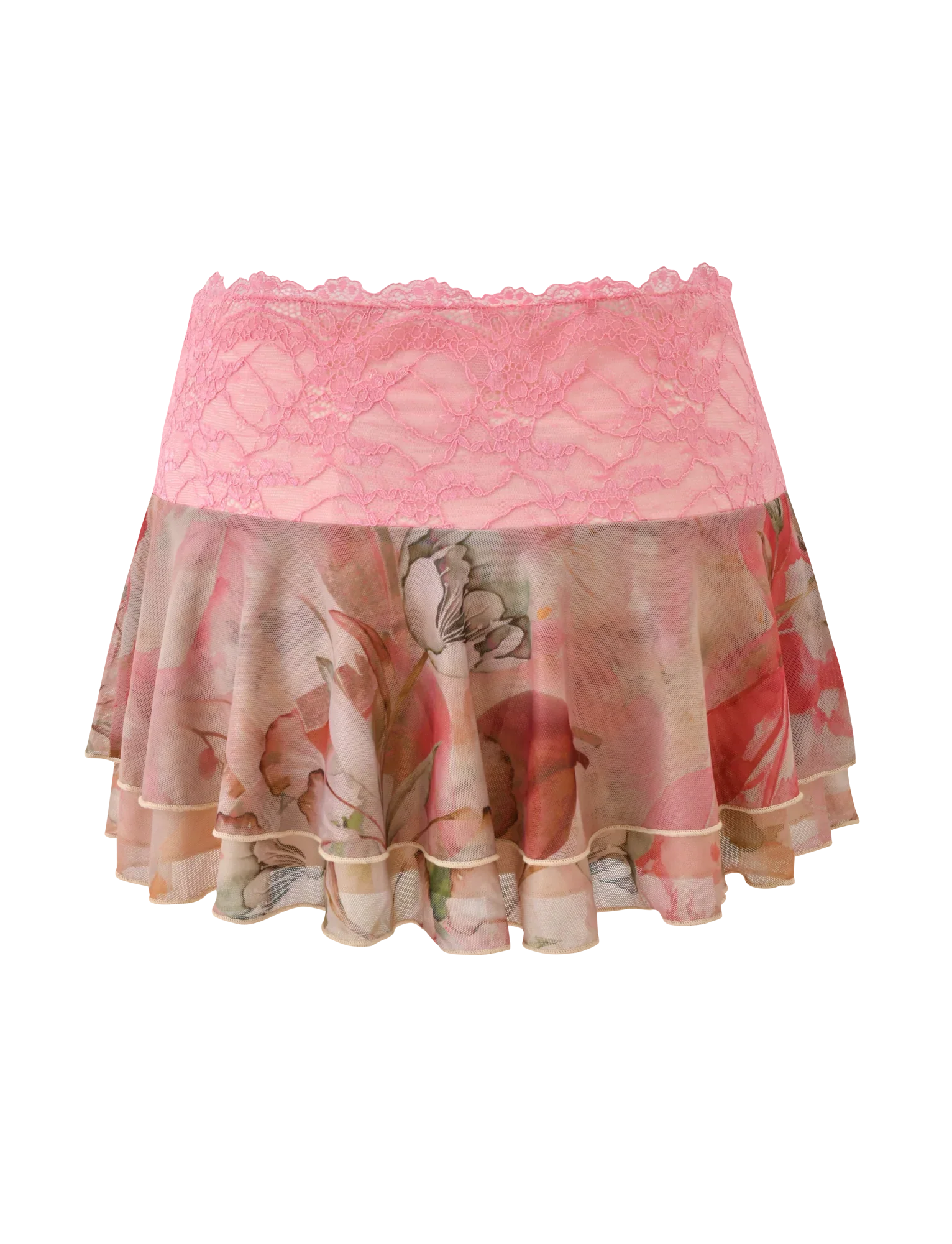 DUNE MESH MINI SKIRT WATERCOLOUR FLORAL