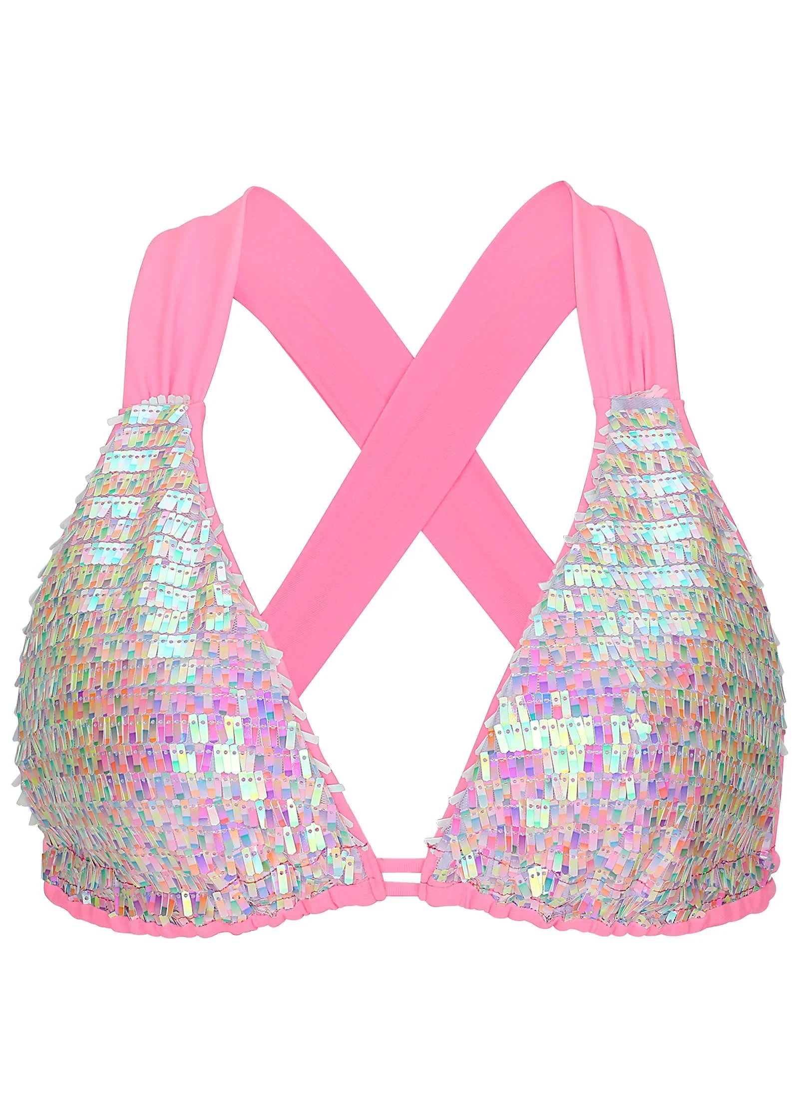 Getaway Glitz Bikini Top Pink Multi