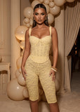 Time After Time Lace Capri Two Piece Yellow