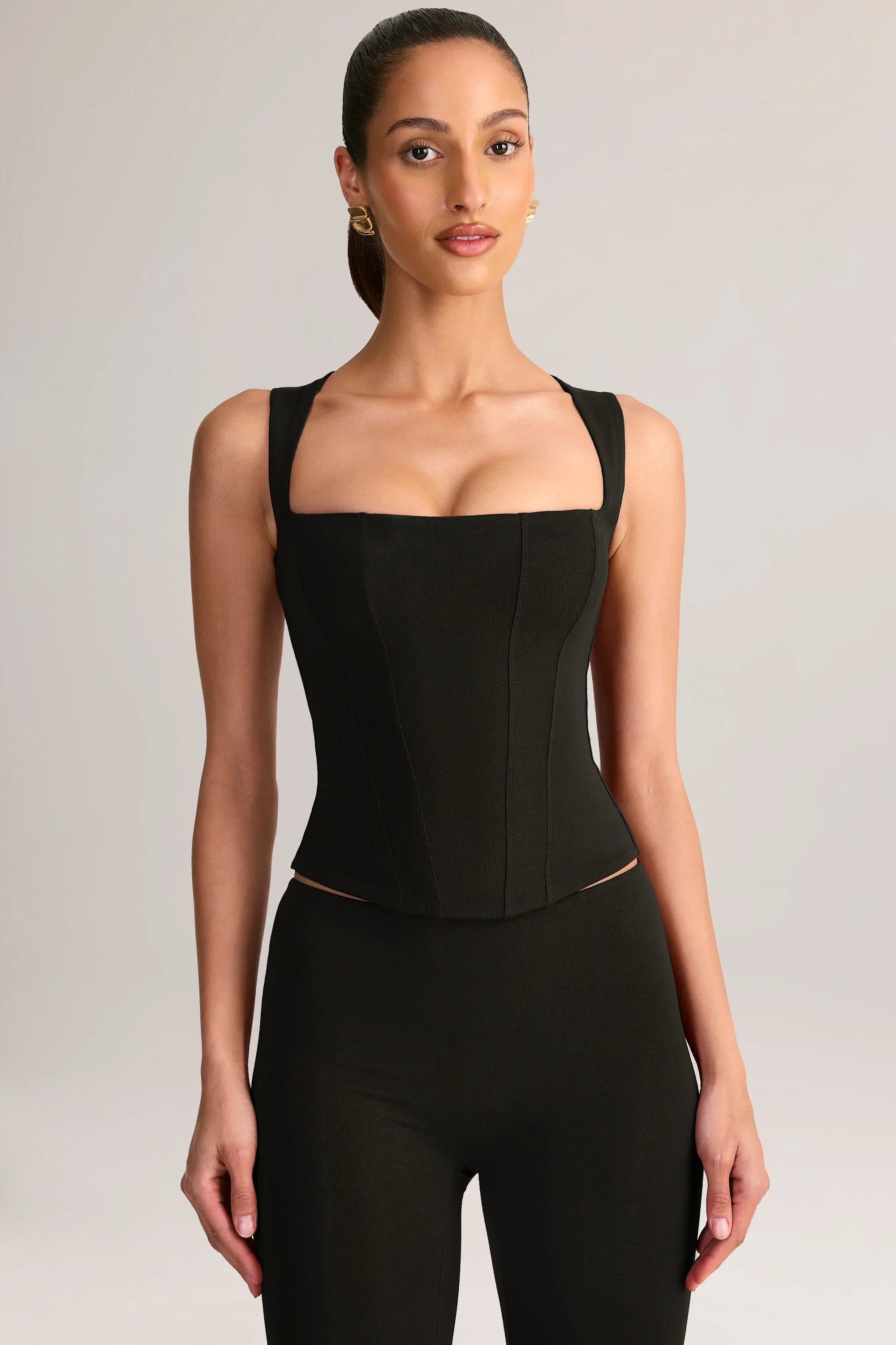 Modal Square Neck Top in Black
