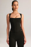 Modal Square Neck Top in Black