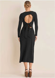 Open Back Maxi Dress Jet Black