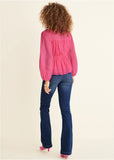 Sheer Beauty Blouse Hot Pink