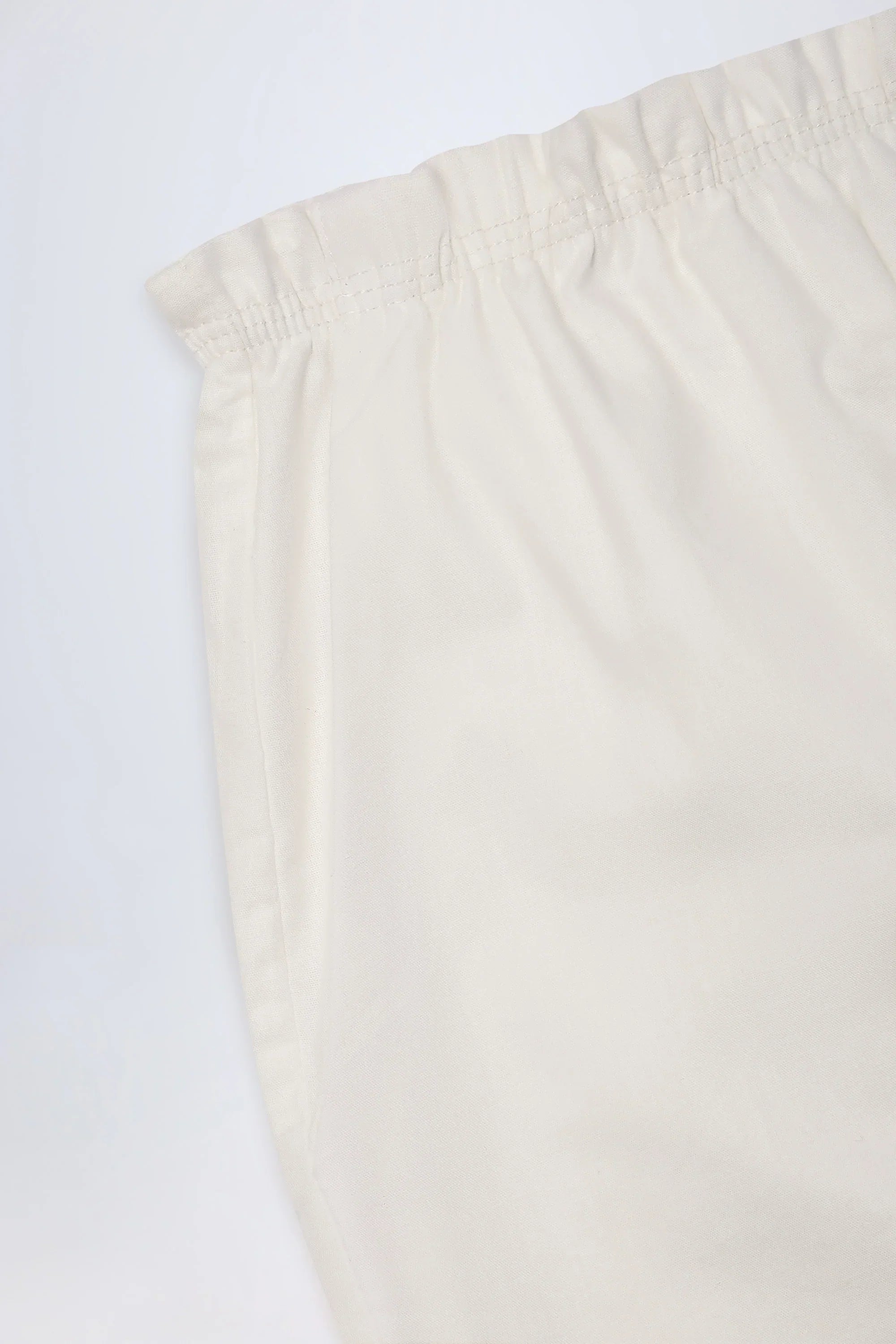 Wide Leg Cotton Poplin Trousers in White