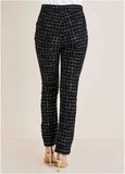Tweed Straight Leg Trousers Black Multi