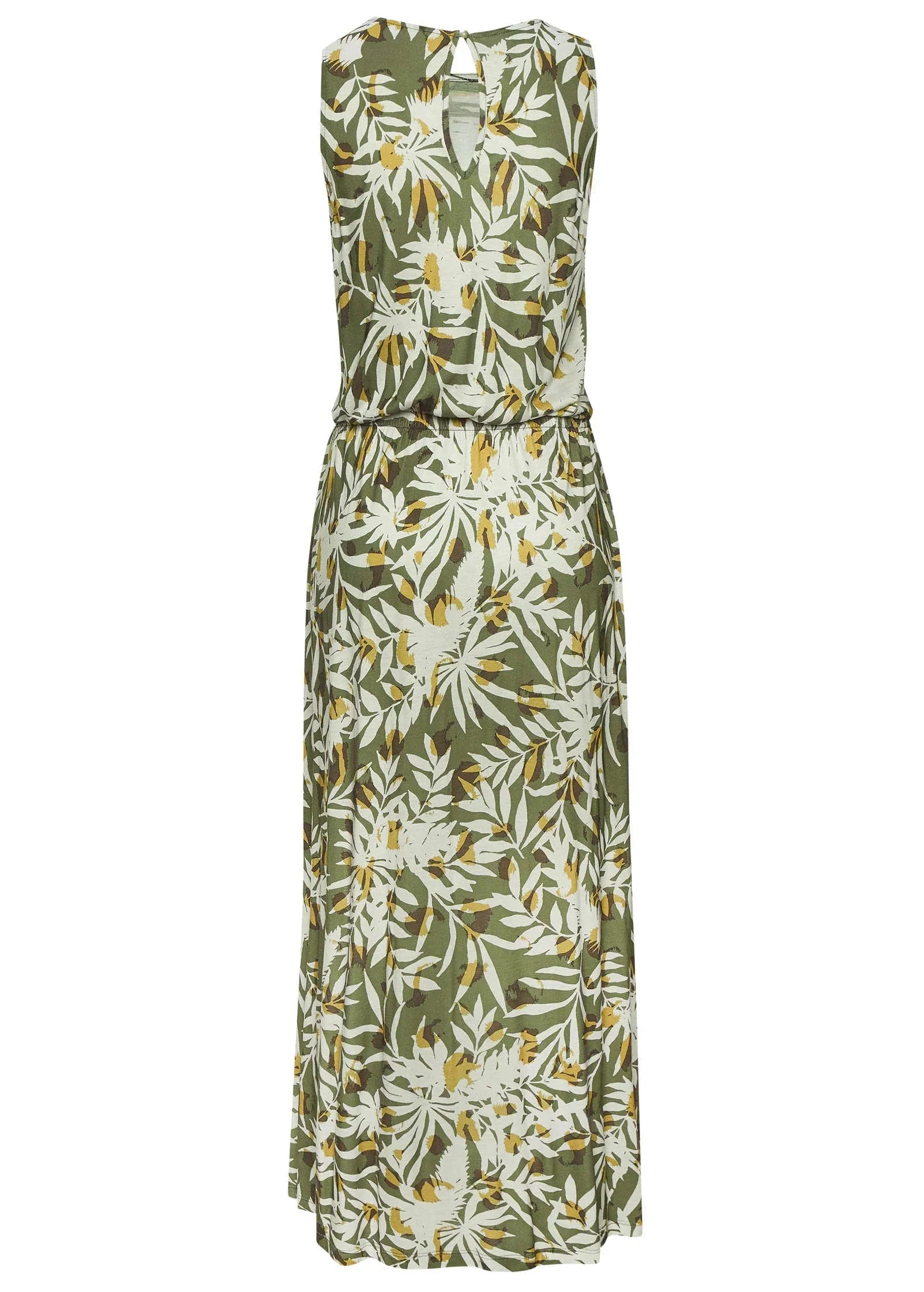 Sleeveless Floral Maxi Dres Green Multi