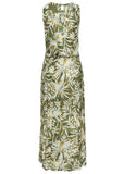 Sleeveless Floral Maxi Dres Green Multi