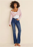 Marled Crop Cardigan Coral
