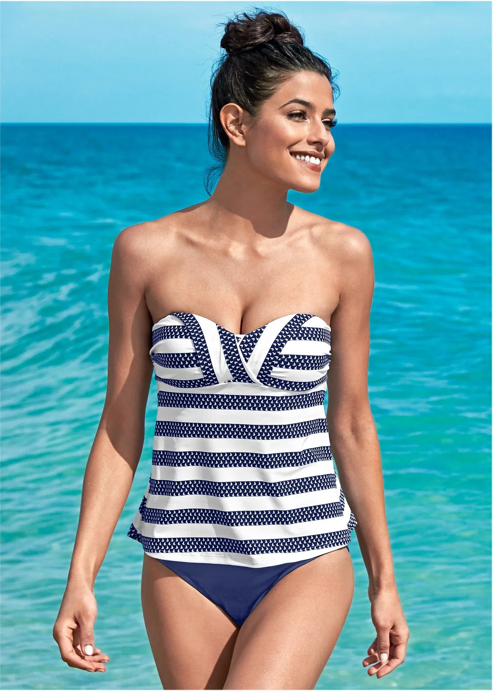 Bandeau Tankini Top Sailor Blue