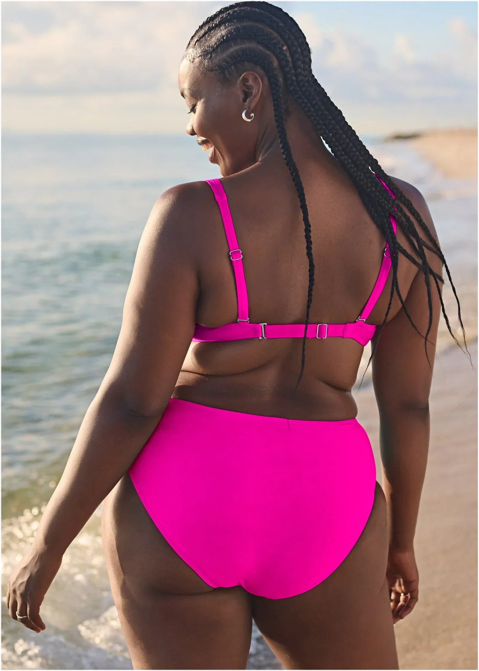 St Lucia Twist Bikini Top Electric Pink