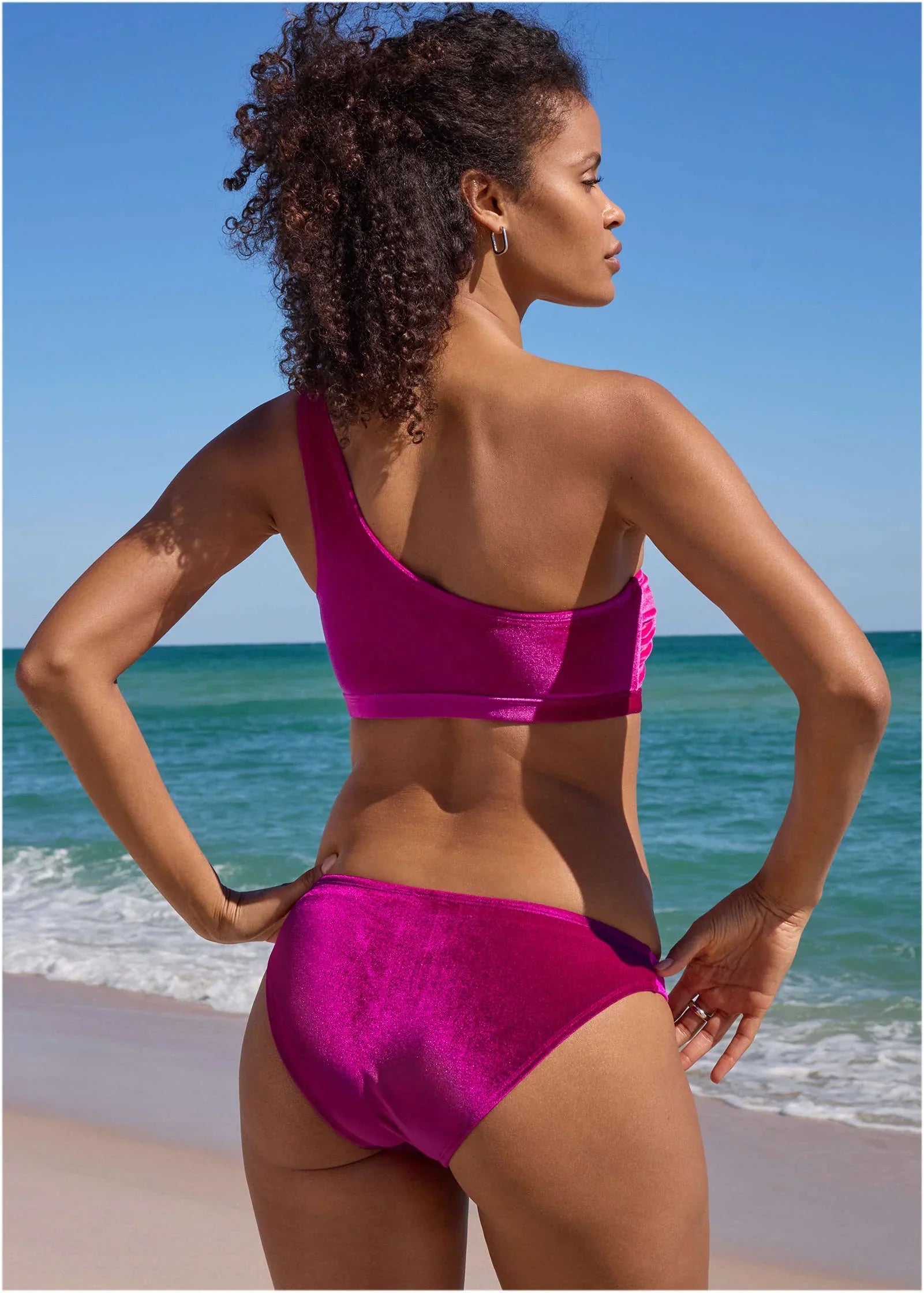 Velvet Cheeky Bikini Bottom Pink Crush