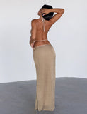 CYRENE SATIN COWL TOP GOLD