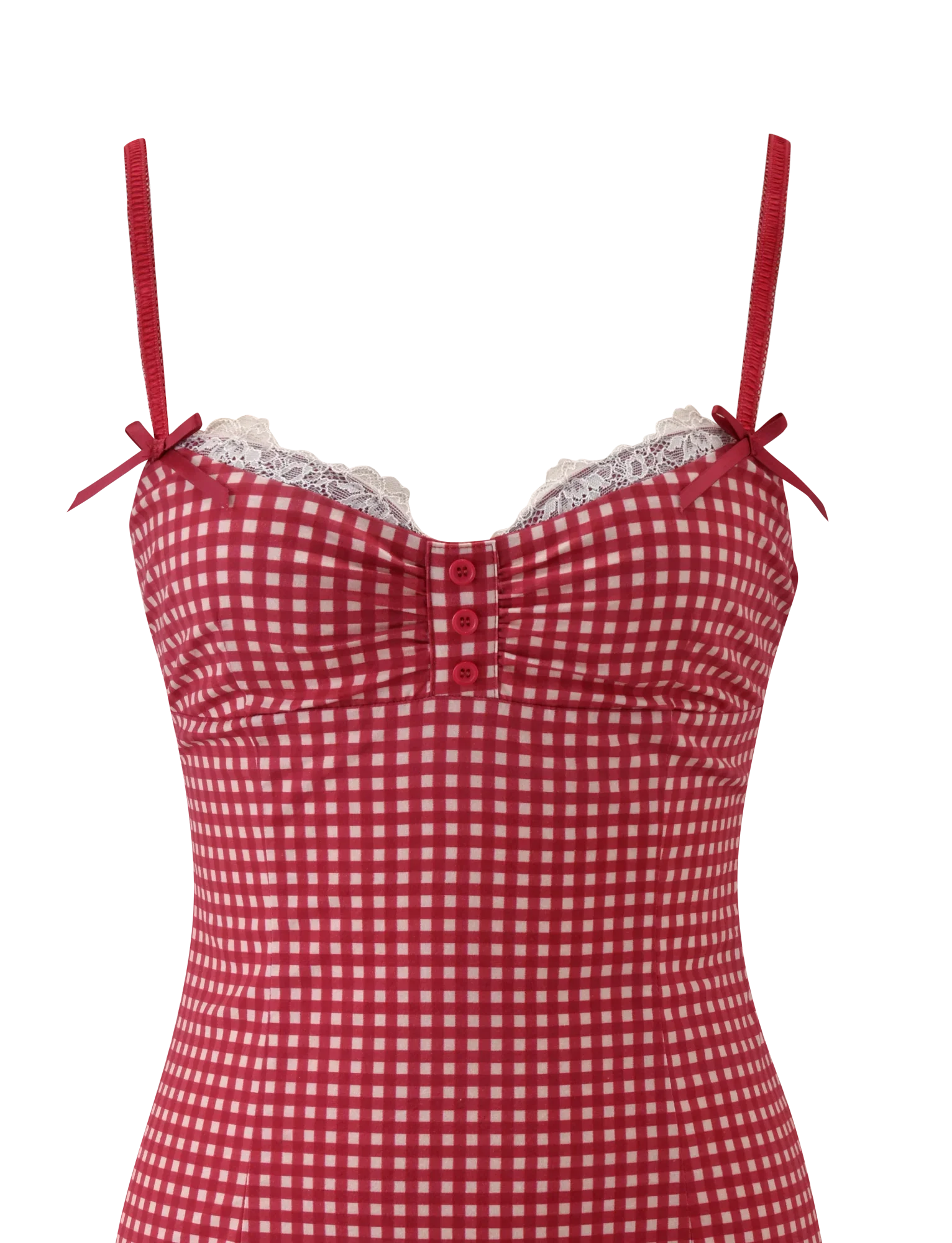 EMMALINE MINI DRESS RED GINGHAM
