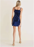 Double Strap Sequin Mini Dress Navy