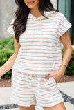 All I Need Taupe Striped Hooded Top