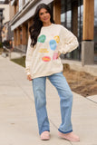 Positive Stickers Cream Graphic Sweatshirt