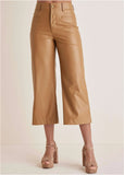 Wide Leg Faux Leather Pants Tobacco Brown