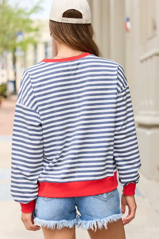 Bexley Blue Stripe Crewneck