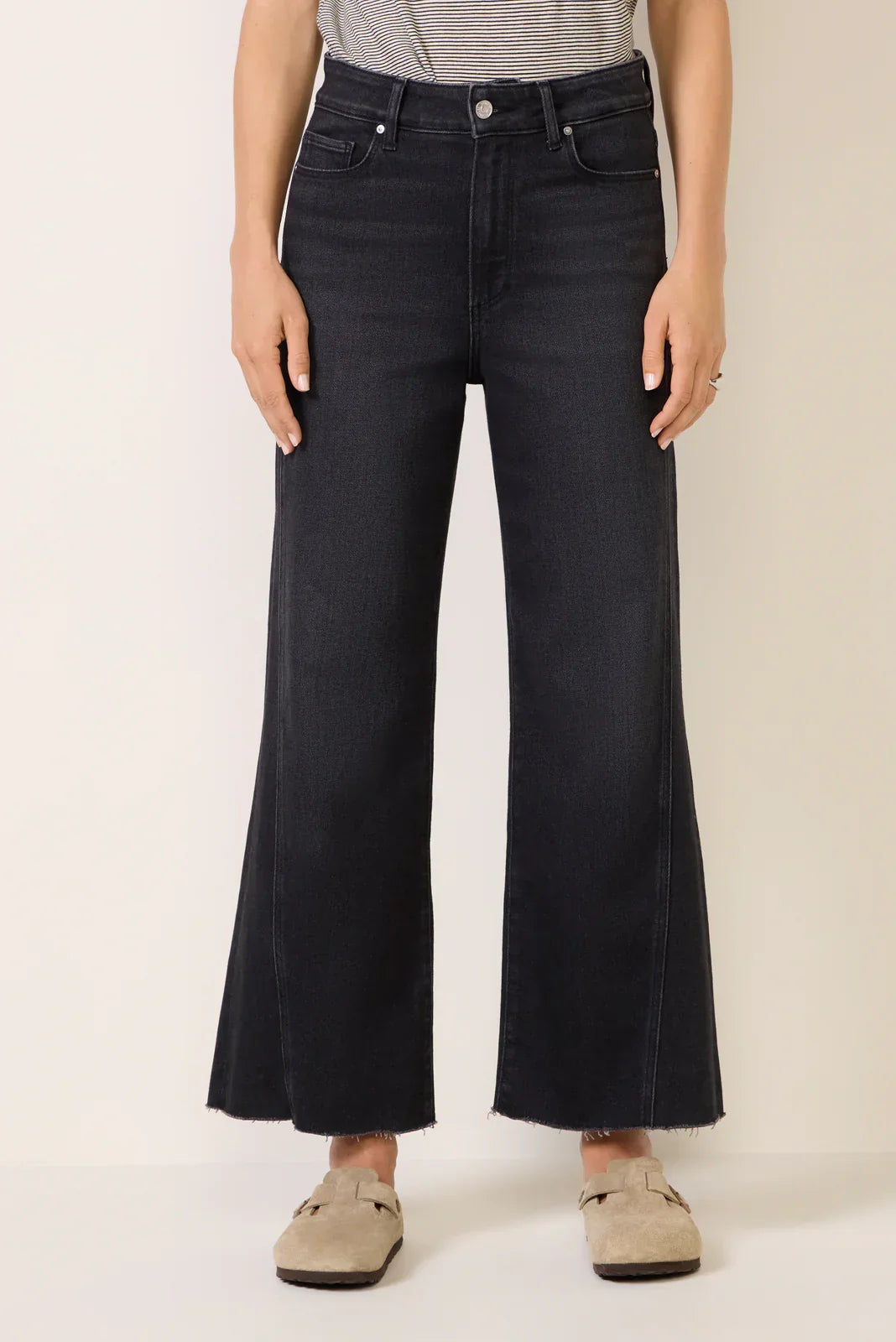 Anessa w Twisted Outseam Panel Wide Leg Jean