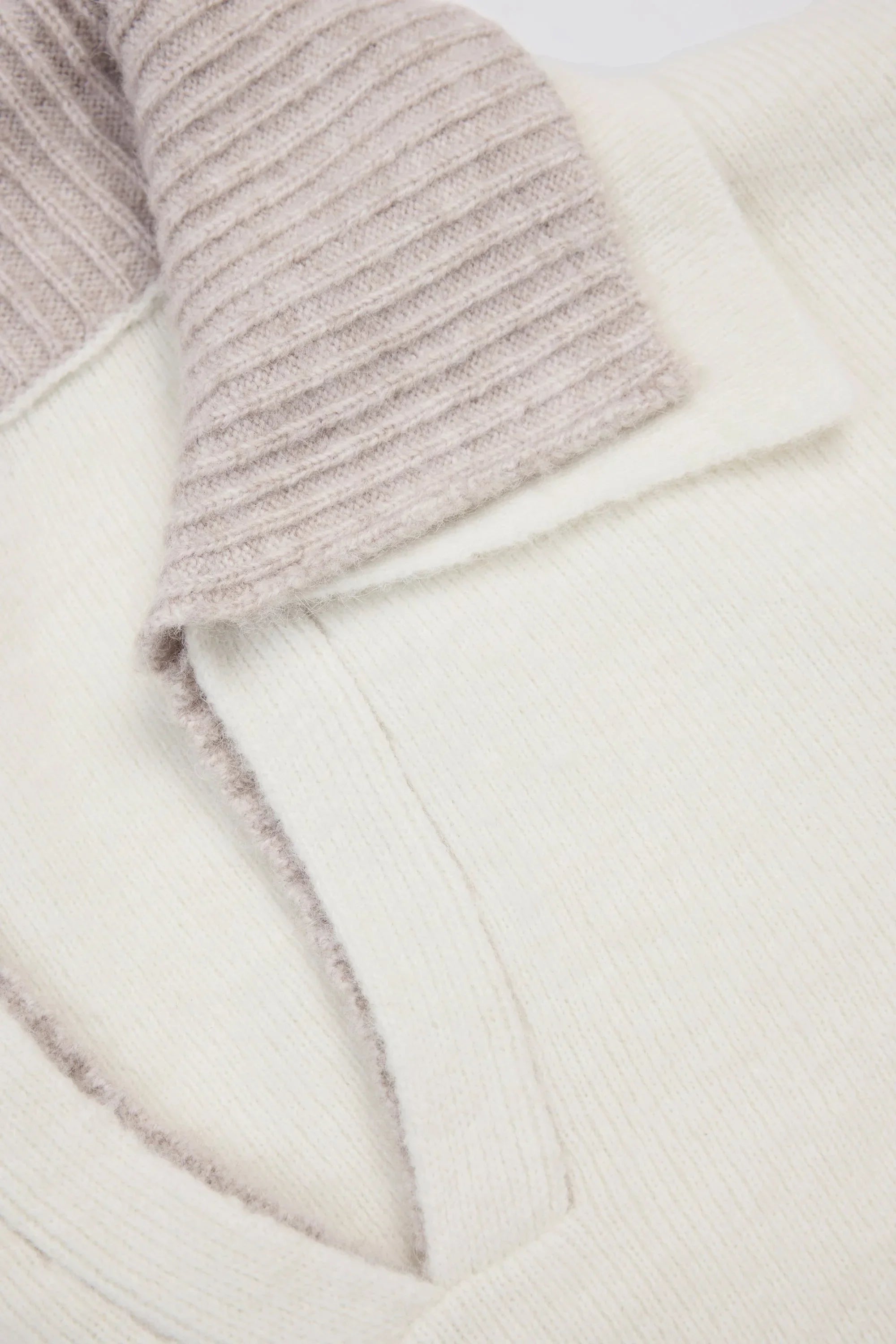 Soft Knit Layered Collar Cropped Jumper in Ivory
