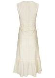Sleeveless Eyelet Midi Off White