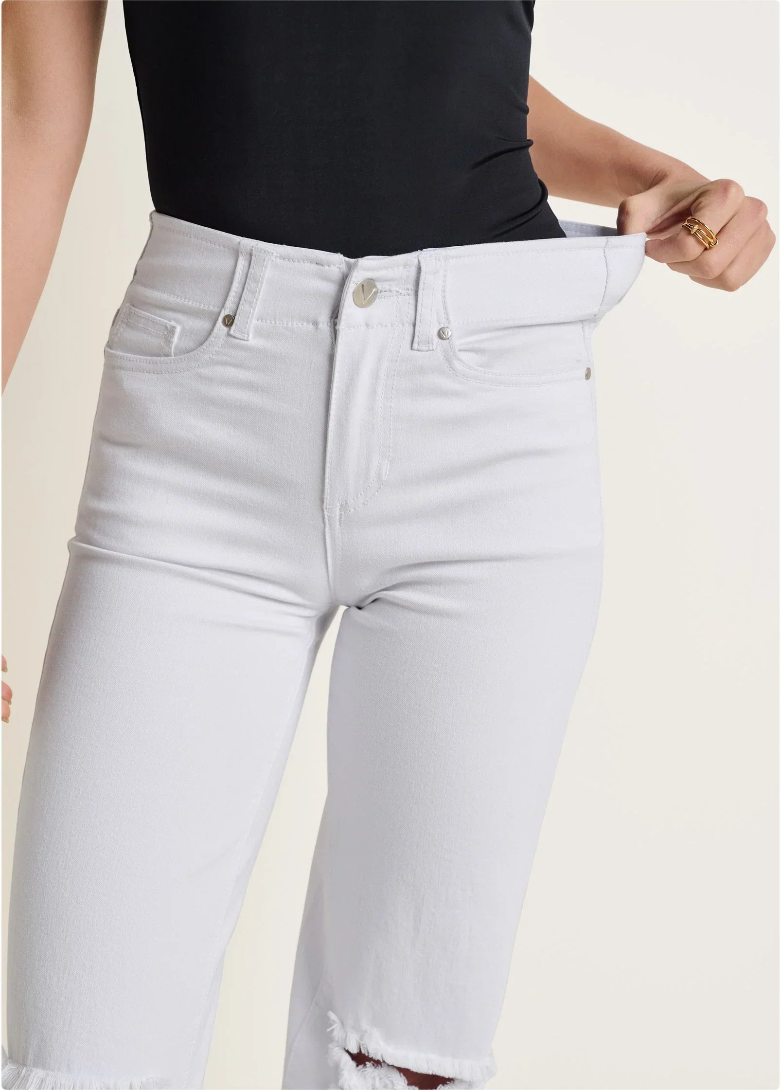 Laura Crop Wide Leg Jean White Denim