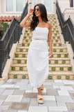 Take It Easy White Eyelet Tube Top Set