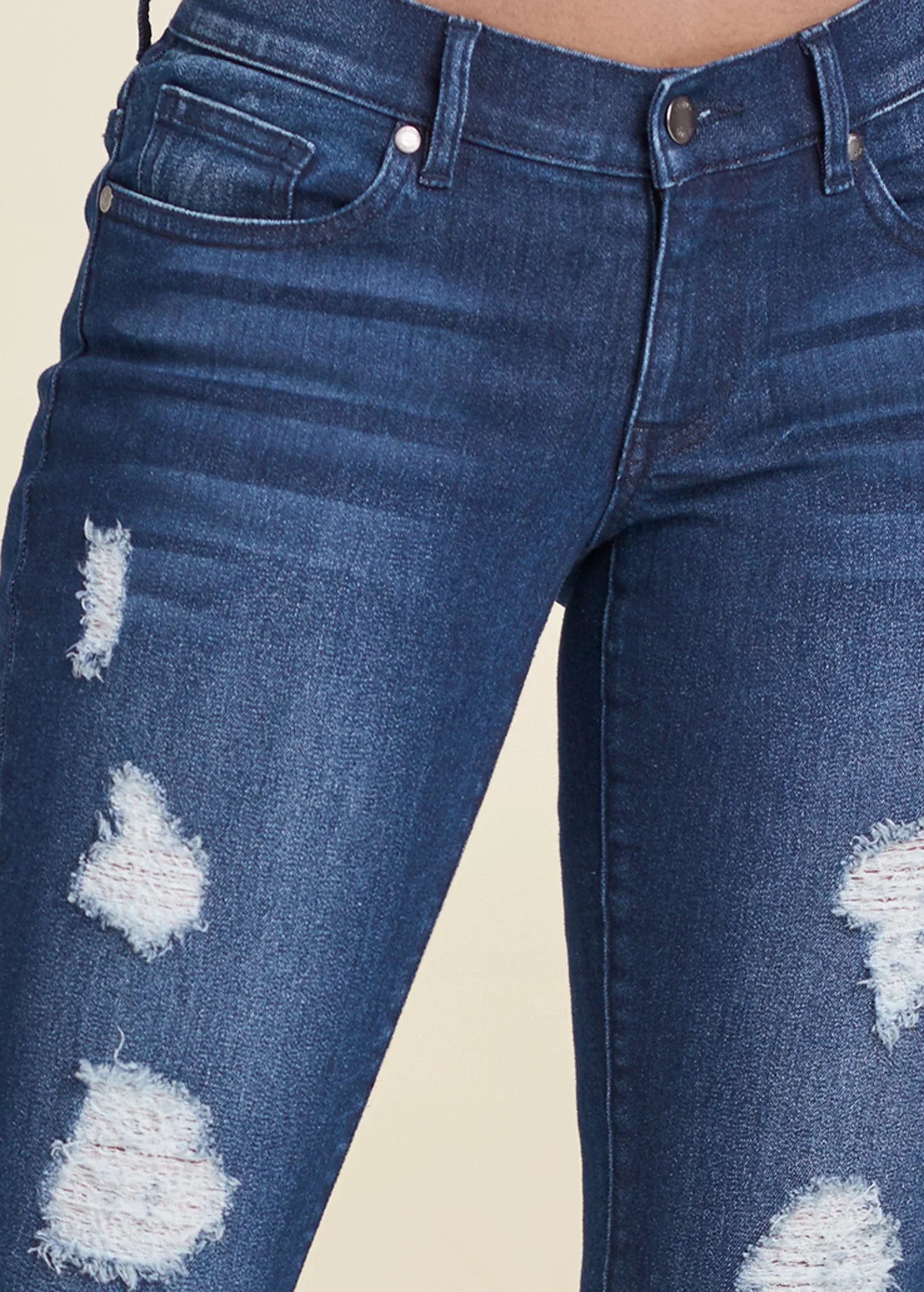 Ripped Skinny Jeans Dark Wash