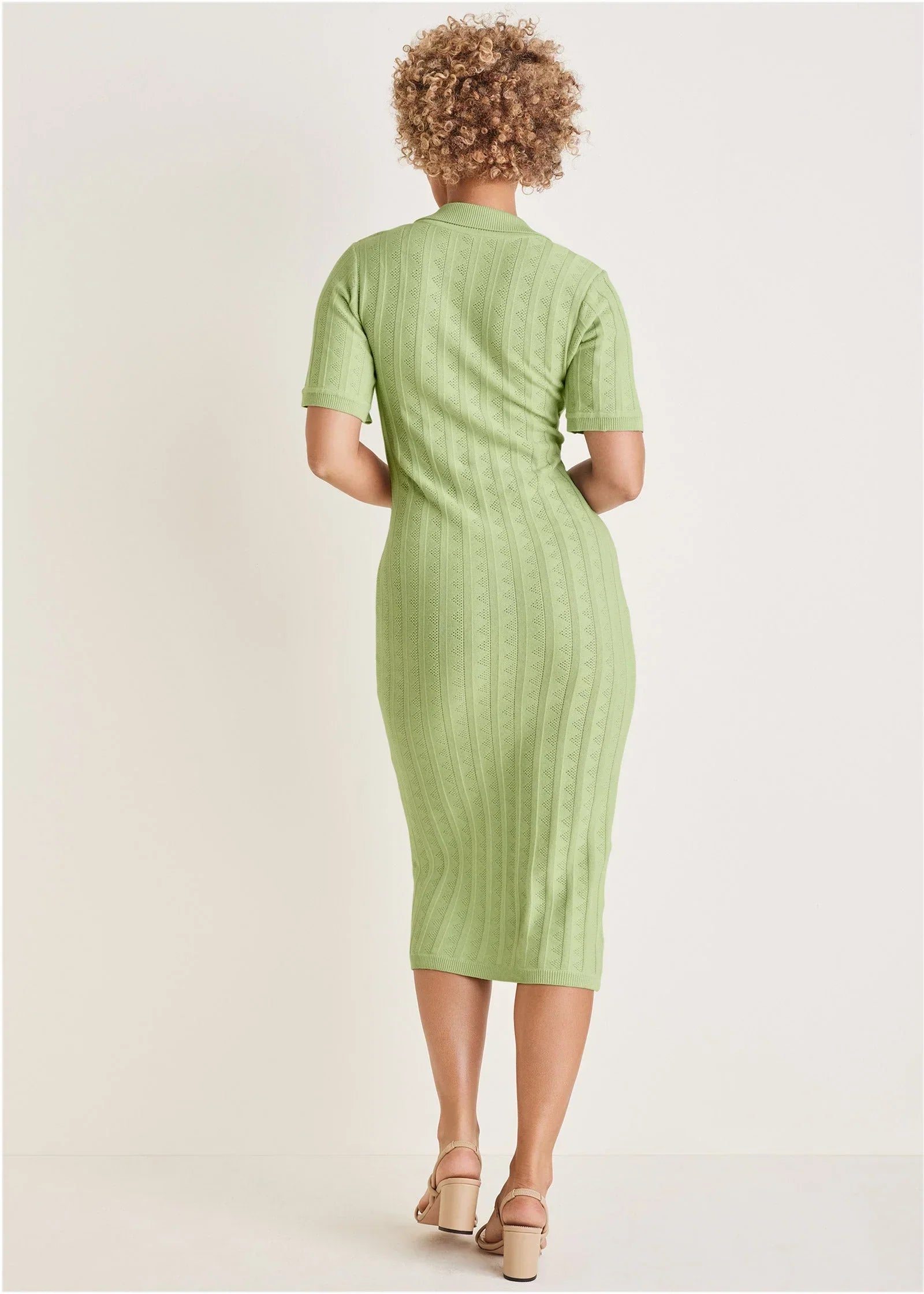 Pointelle Sweater Dress Mint