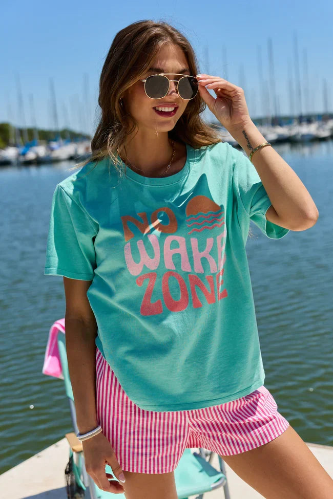 No Wake Zone Mint Graphic Tee