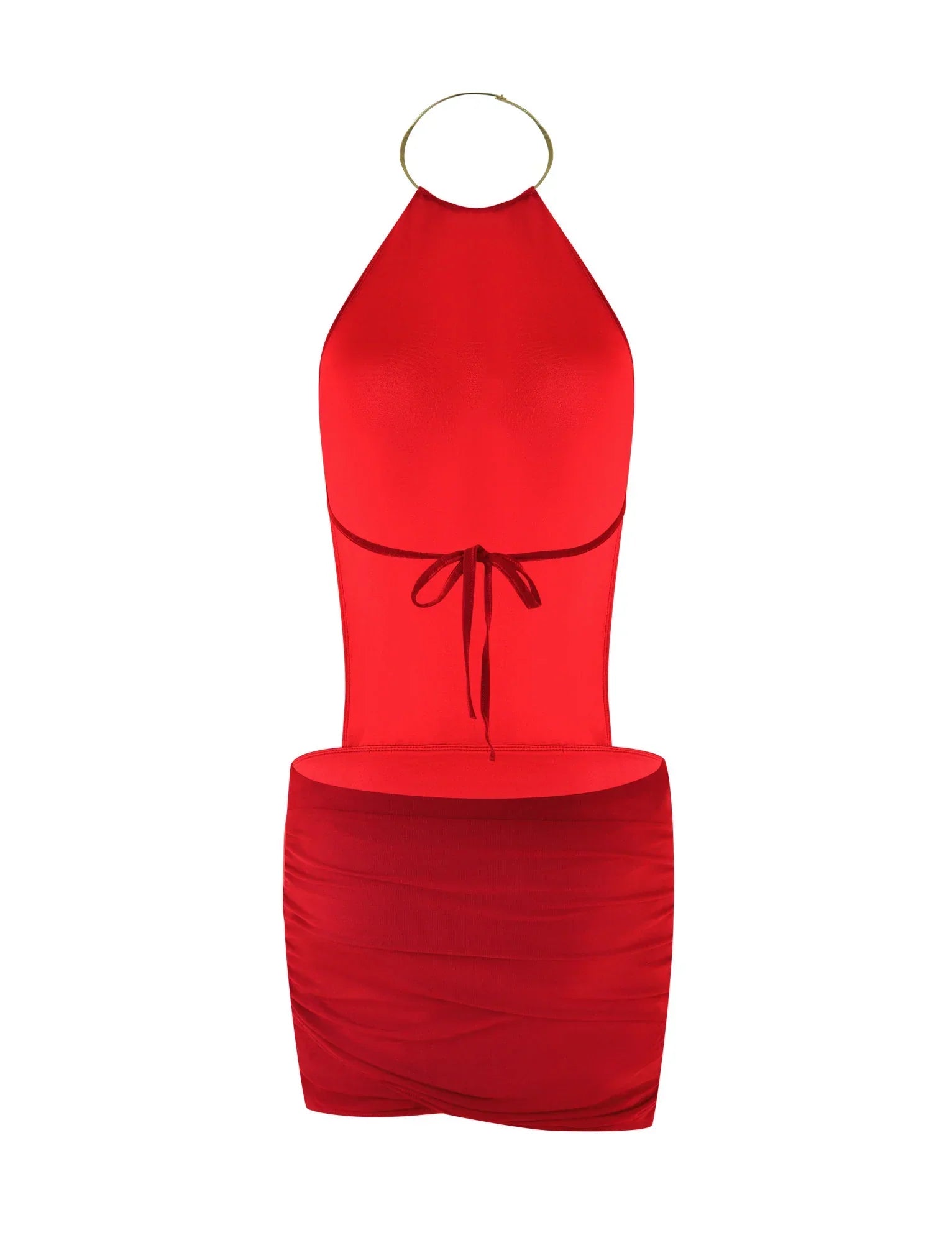 EVANNA MINI DRESS DEEP RED
