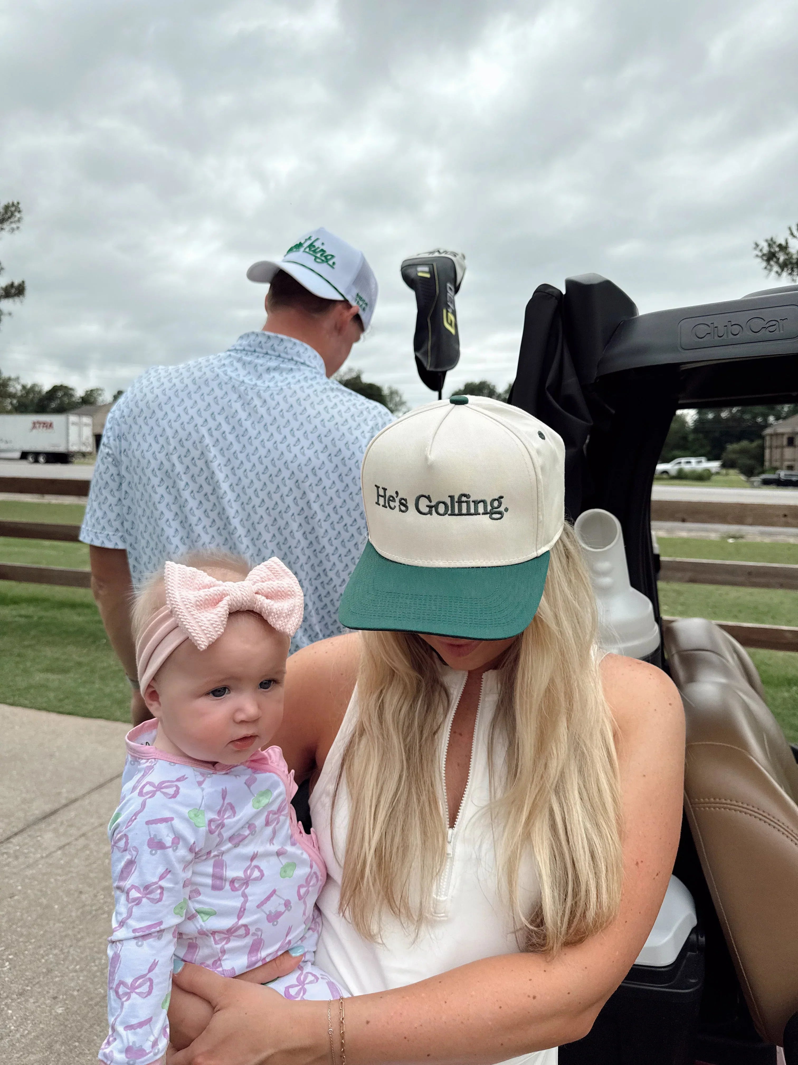 KenzKustomz Green Vintage Trucker Hat Hes Golfing