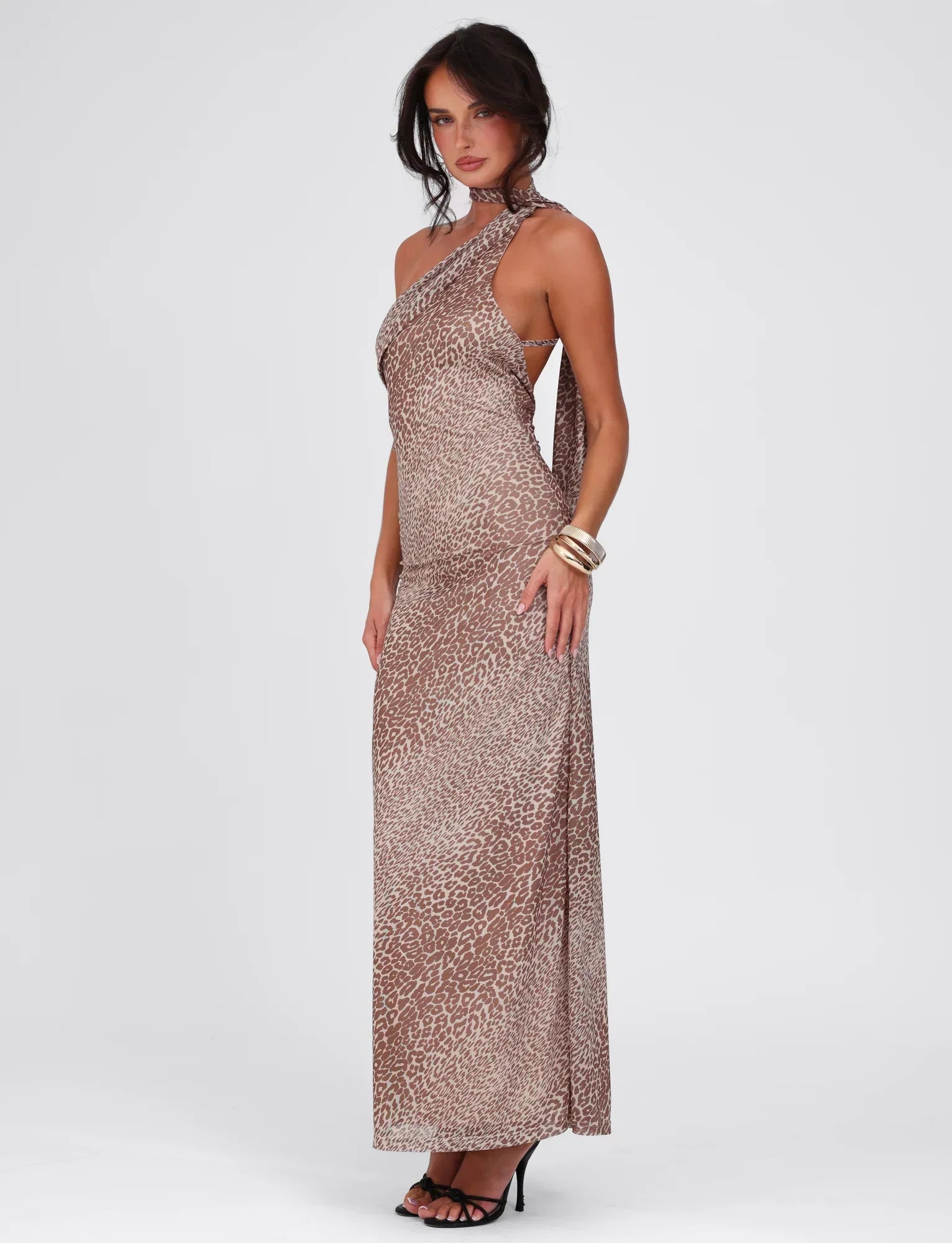 ALLIRA MAXI DRESS NEUTRAL LEOPARD