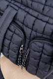 Haylie Black Quilted Weekender Bag