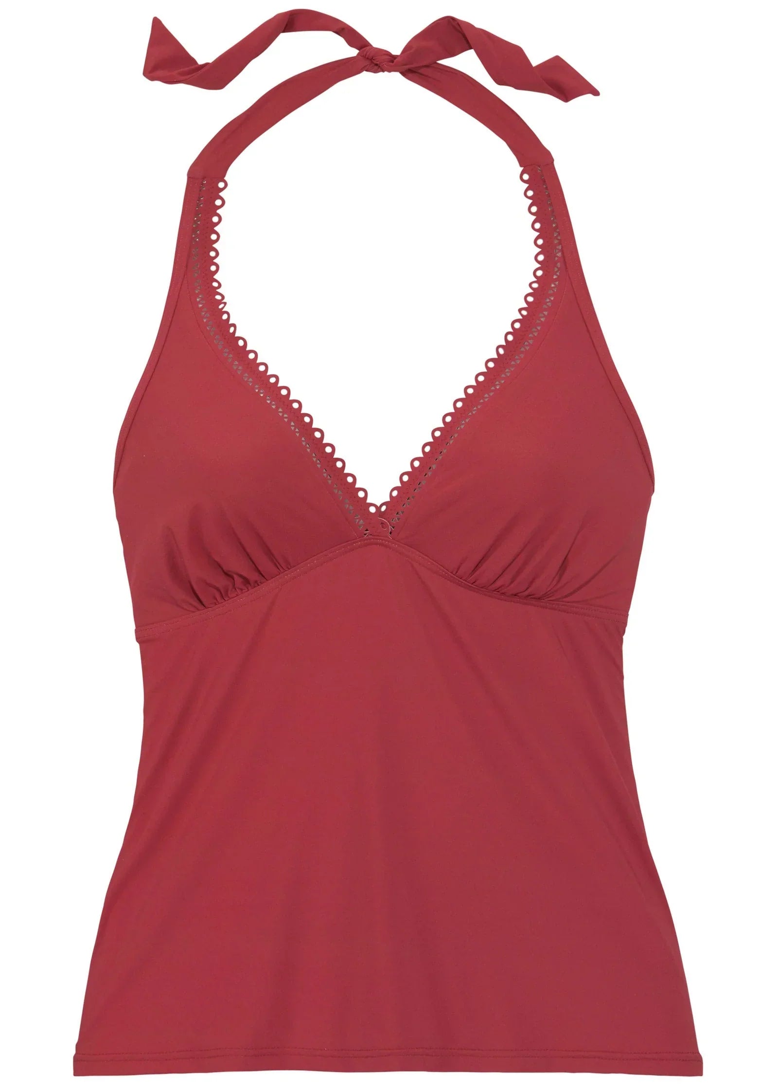 Laser Cut Tankini Top Maroon