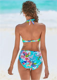 High Waist Bikini Bottom Aquatic Blooms