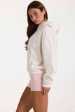 Oversized Applique Hoodie in Ivory Polka Dot