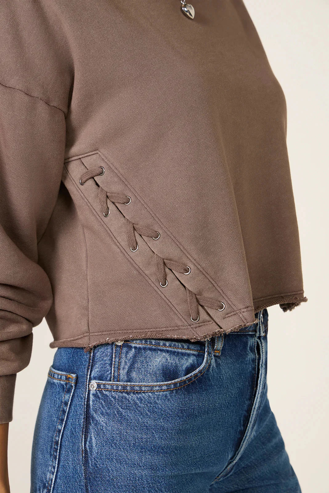Amelia Side Lace Up Sweatshirt
