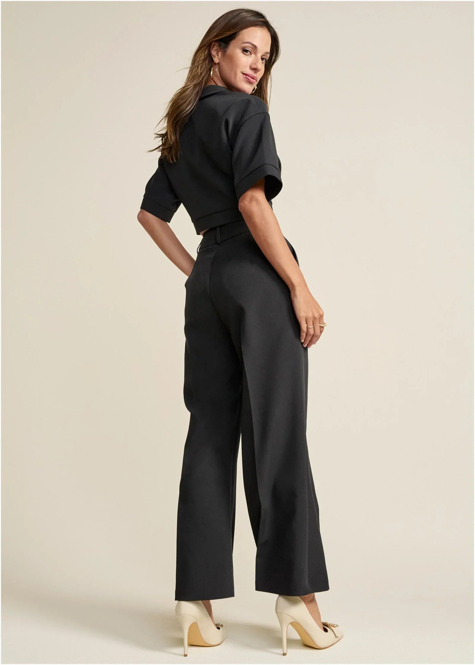 Flare Leg Suiting Set Black