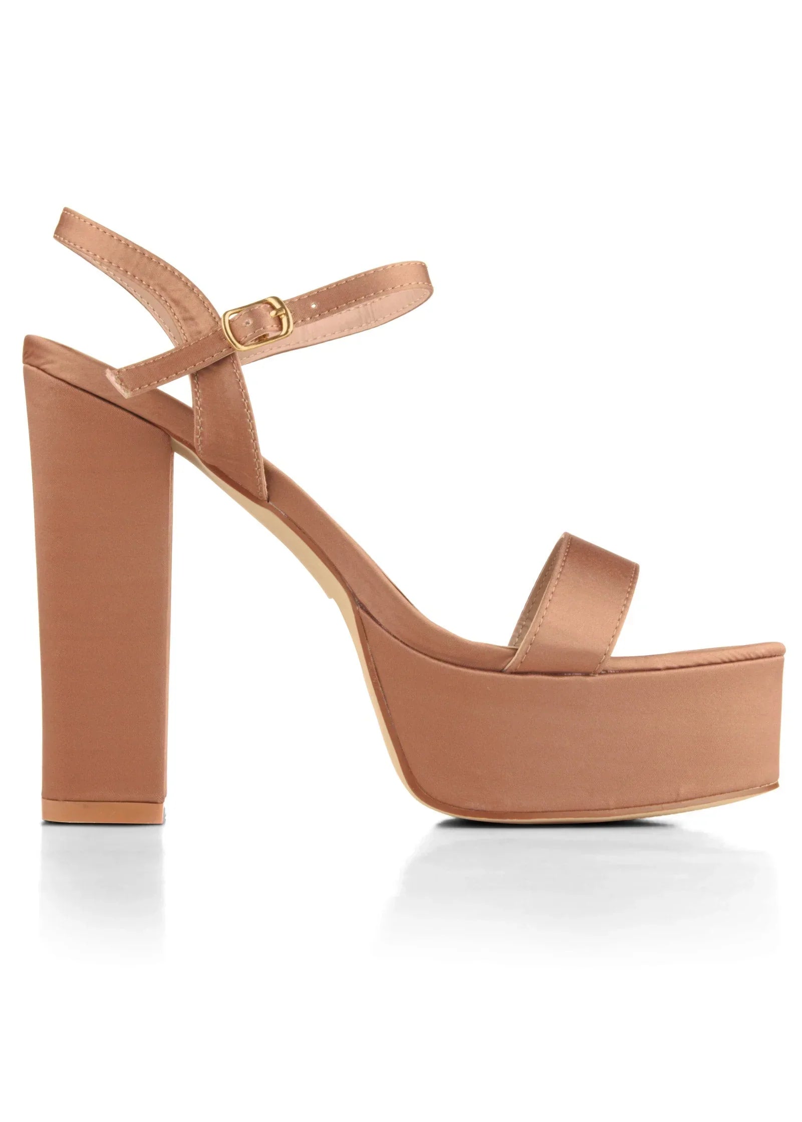 Platform Chunky Heels Tan