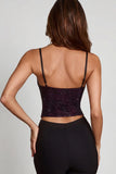 Embellished Peekaboo Cowl Neck Top in Purple Snake