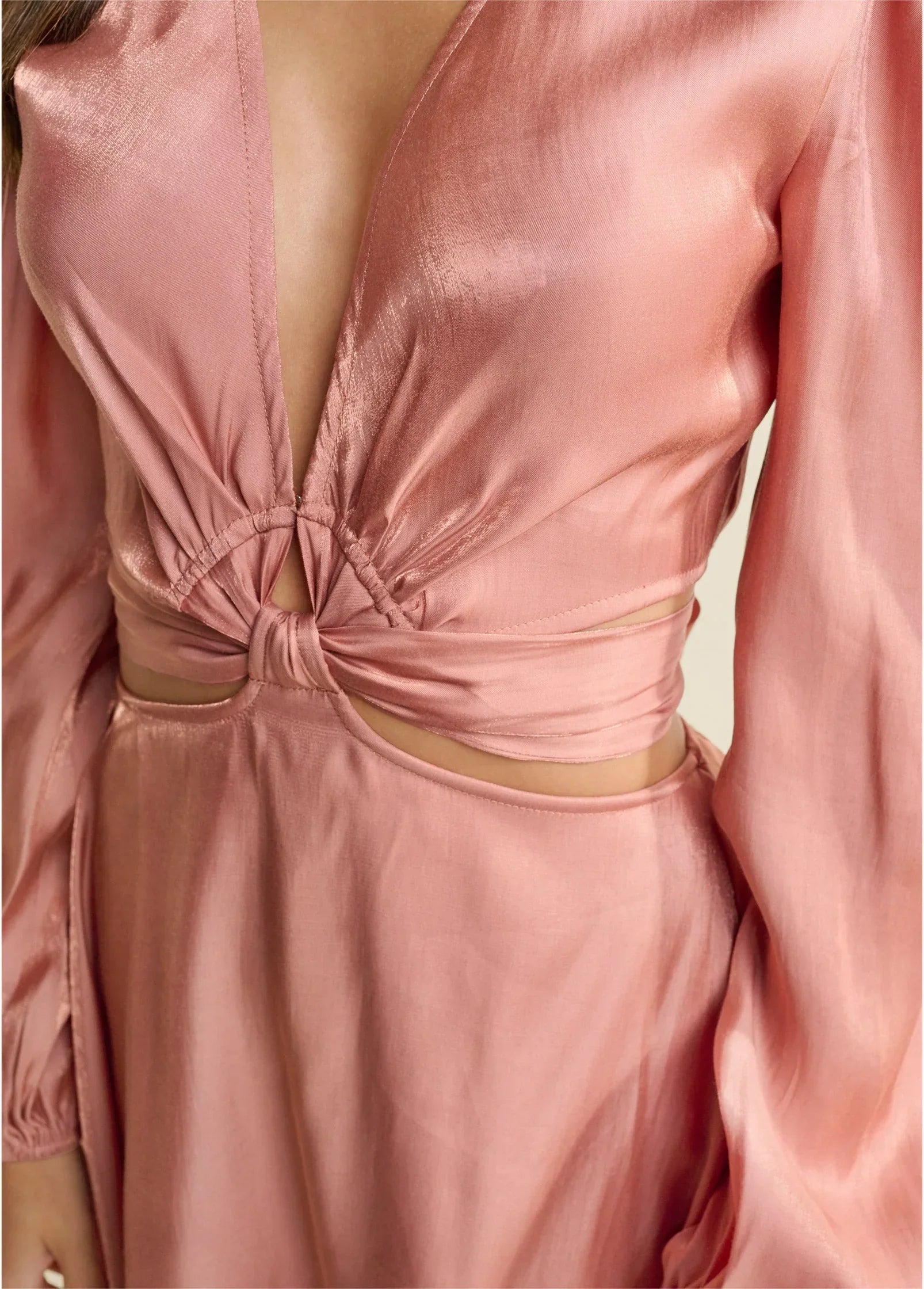 Side Cutout Romper Rose
