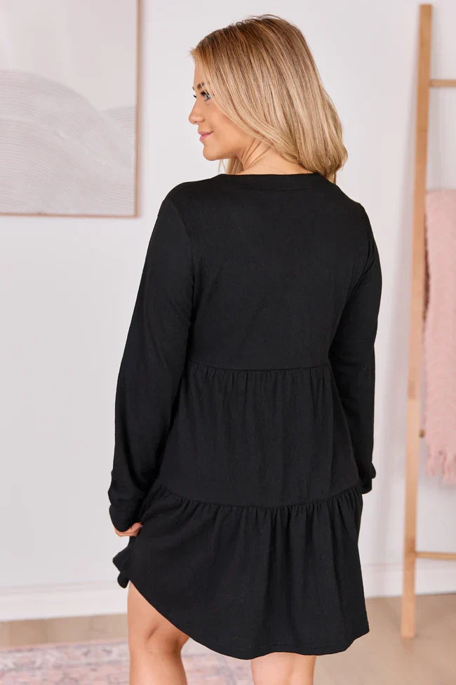 Donelle Black Tiered Dress