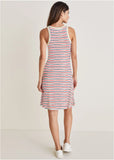 Printed Fit And Flare Dress Tricolor Boardwalk Stripe