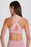 Crossback V Neck Sports Bra in Mauve