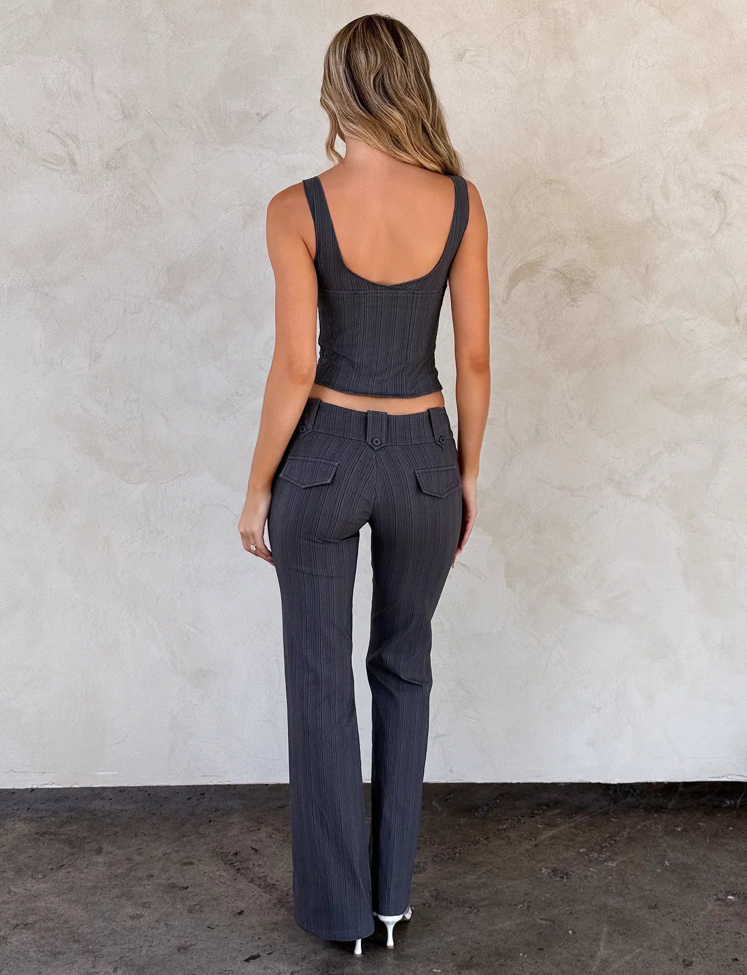 KITTIE PANT GREY STRIPE