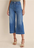 Sophia Wide Leg Crop Jeans Medium Wash