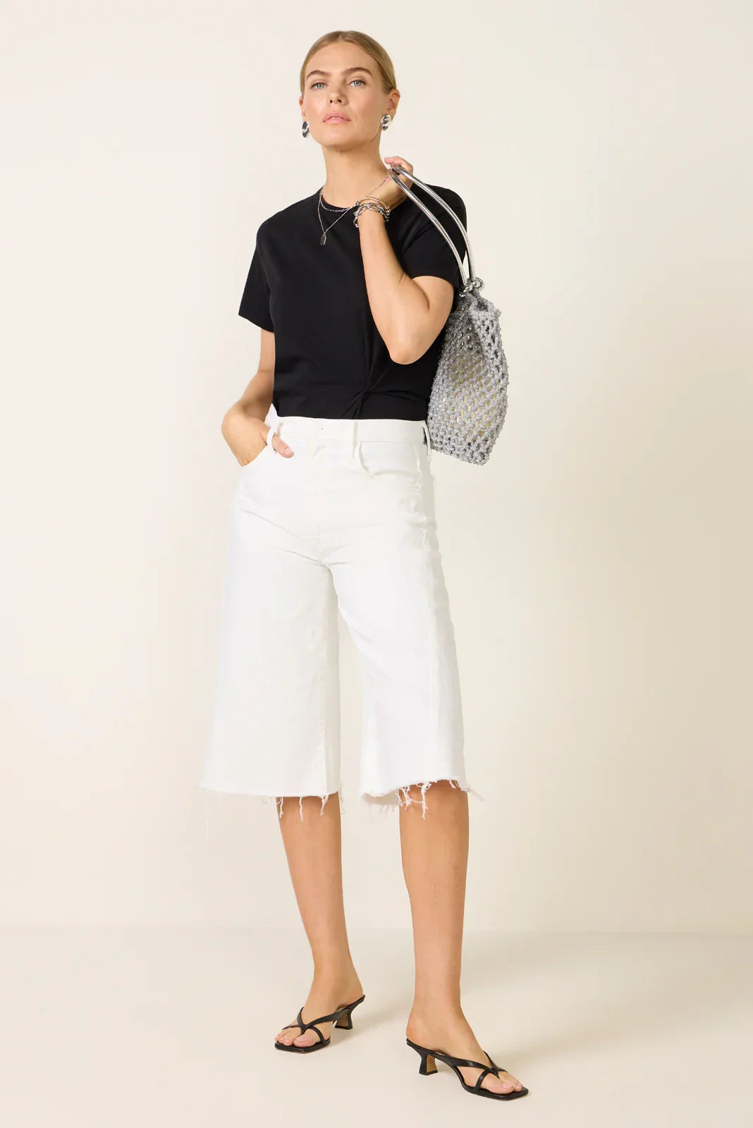 The Whole Lot Zip Twist Fray Shorts