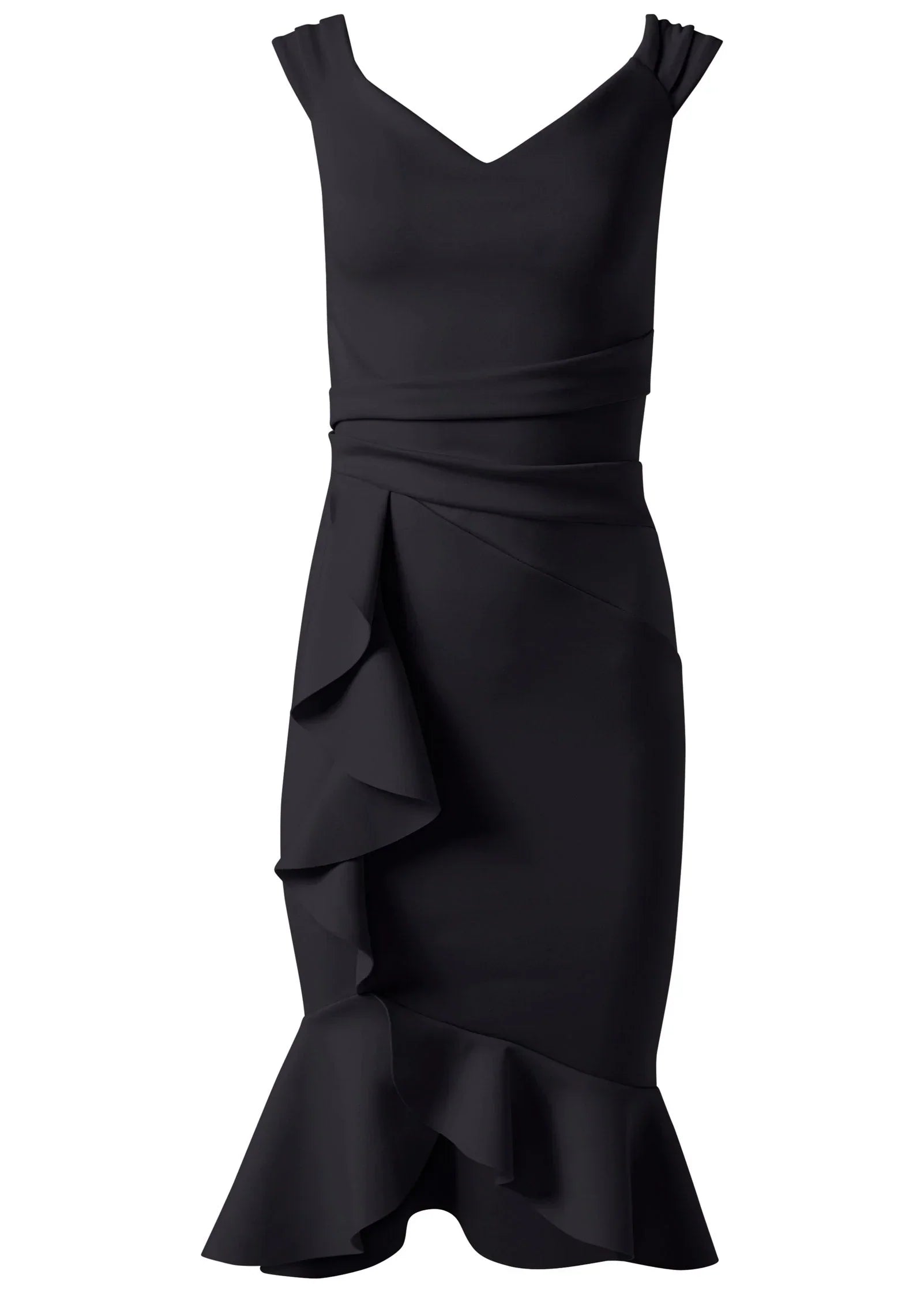Ruffle Detail Dress Black